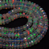 16 Inches Full Strand - Top Grade High AAAAAAAA High Quality - Welo Ethiopian OPAL - Micro Faceted Rondell Beads Strong Fire size 4 - 6 mm
